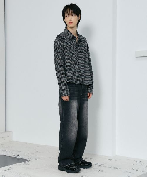 LXT（エルエックスティー）の「コットンハウンドチェッククロップシャツ[ブラック]（シャツ/ブラウス・メンズ・その他・1/2/3）」の5枚目の写真