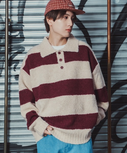 セール】ラガーシャツ セーター（ニット/セーター）｜improves（イン