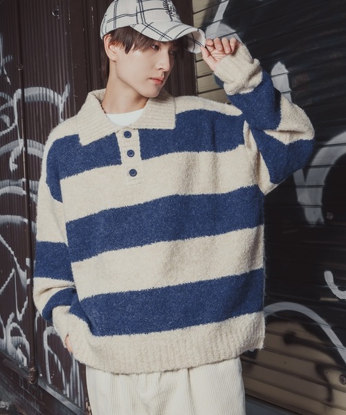 セール】ラガーシャツ セーター（ニット/セーター）｜improves（イン