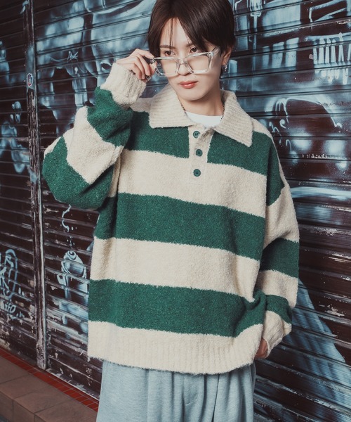 セール】ラガーシャツ セーター（ニット/セーター）｜improves（イン