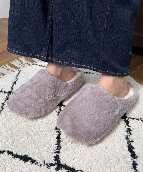 セール】12B7 ふわもこルームシューズ あったかスリッパ 4カラー