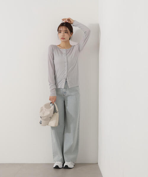 a/mie（アミー）の「＜ａ＞シアーカットソー / 1216169100（Tシャツ/カットソー・レディース・グレー/ホワイト/ブルー・FREE）」の16枚目の写真