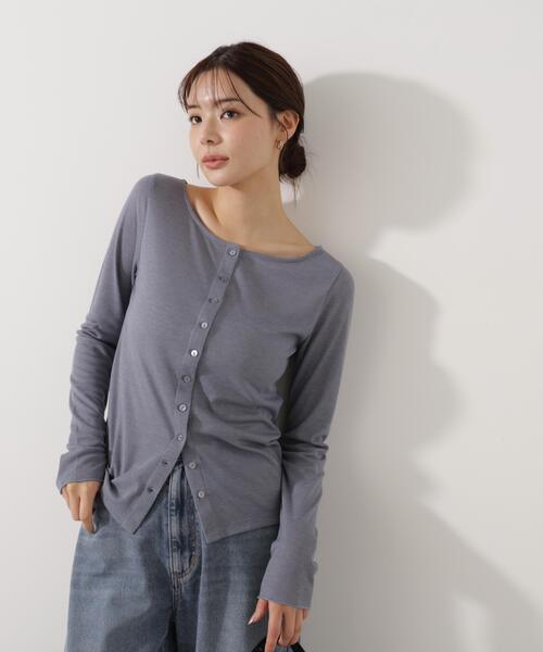 a/mie(アミー)の「<a>シアーカットソー / 1216169100(Tシャツ/カットソー・レディース・グレー/ホワイト/ブルー・FREE)」の18枚目の写真