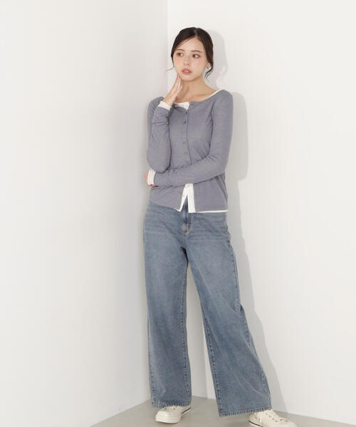 a/mie（アミー）の「＜ａ＞シアーカットソー / 1216169100（Tシャツ/カットソー・レディース・グレー/ホワイト/ブルー・FREE）」の4枚目の写真