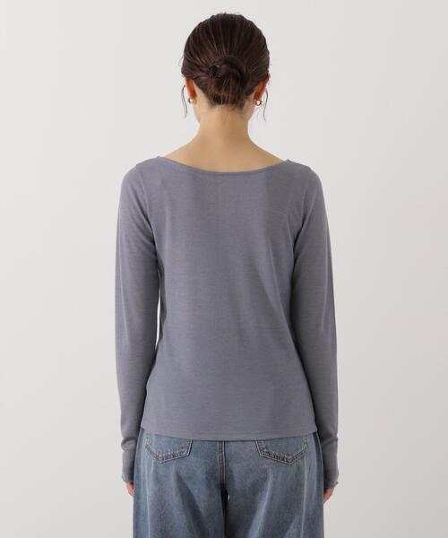 a/mie(アミー)の「<a>シアーカットソー / 1216169100(Tシャツ/カットソー・レディース・グレー/ホワイト/ブルー・FREE)」の6枚目の写真