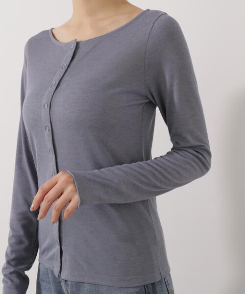 a/mie(アミー)の「<a>シアーカットソー / 1216169100(Tシャツ/カットソー・レディース・グレー/ホワイト/ブルー・FREE)」の4枚目の写真