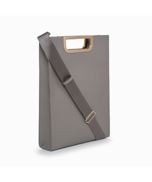 Metal Grip Slim Briefcase (Gray/Gold)