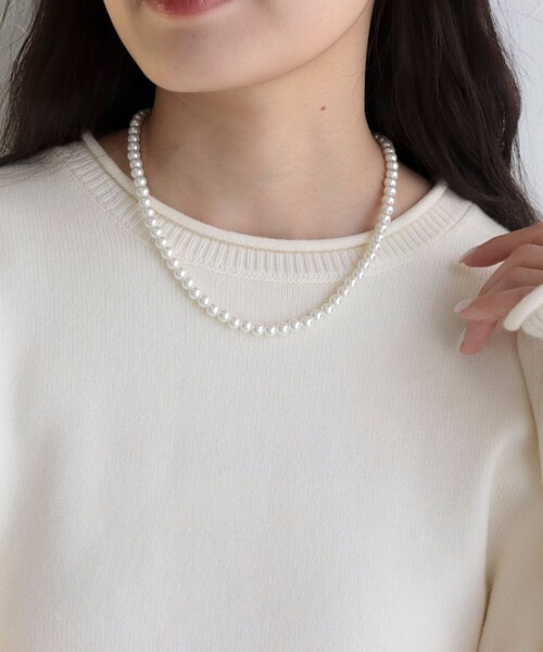 fredy emue(フレディエミュ)の「フロントメタルフックパールネックレス(ネックレス・レディース・シルバー/ゴールド・FREE)」の7枚目の写真