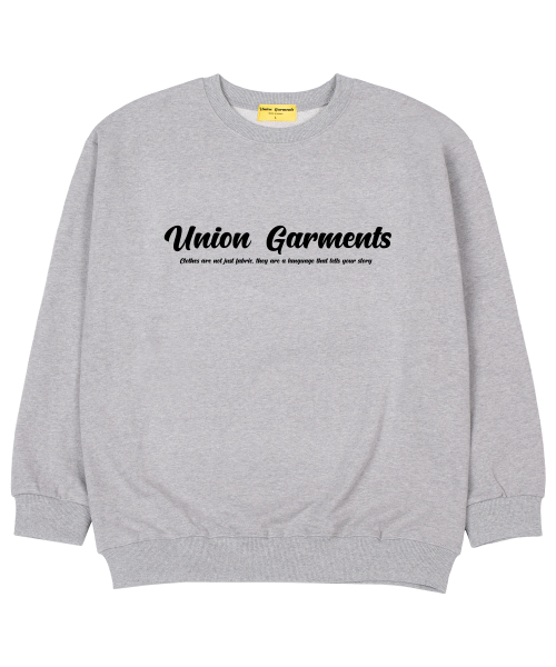Union Garments(ユニオンガーメンツ)の「ガーメンツロゴ 裏毛 オーバーサイズ スウェット グレー(スウェット・レディース・その他・MEDIUM/LARGE/X-LARGE/XX-LARGE)」の1枚目の写真