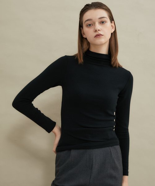 manavis7(マナビスセブン)の「Wool Half-Turtleneck Black(Tシャツ/カットソー・レディース・ブラック・FREE)」の3枚目の写真