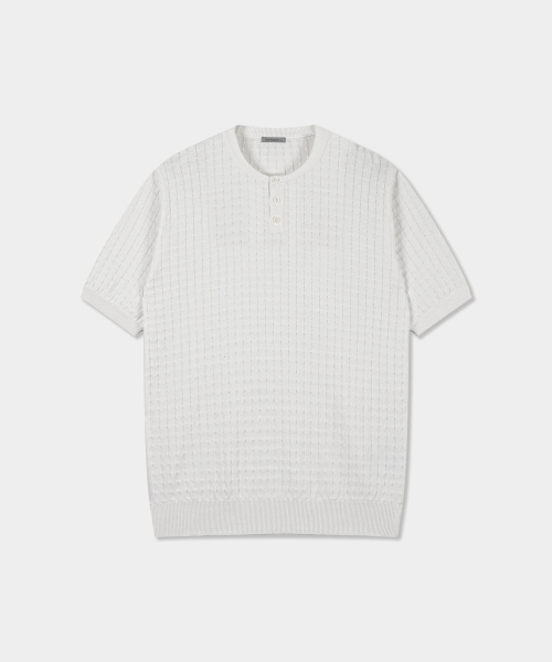 Samaru Wossha bubble henley-neck knit — Aibori