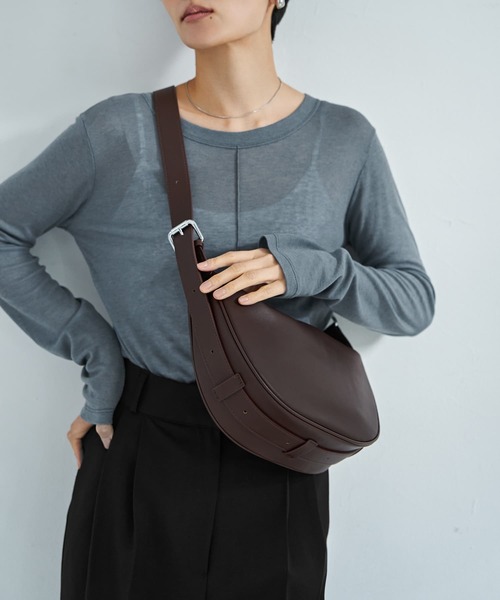 STYLE DELI（スタイルデリ）の「【DELI by】本革しなやかレザーワンショルダーバッグ（ショルダーバッグ・レディース・ブラウン/ブラック・FREE）」の11枚目の写真