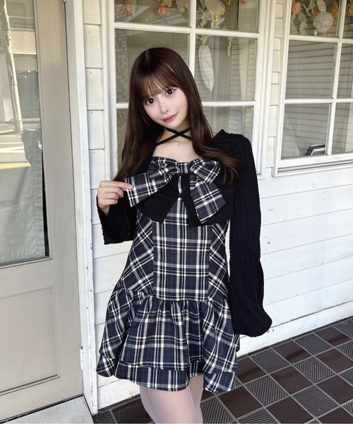 one way（ワンウェイ）の「リボンアンサンブルワンピース（ワンピース・レディース・ブラウン系その他/ブラック系その他/グレー/ベージュ系その他/ホワイト系その他/ライトブラウン・FREE）」の7枚目の写真