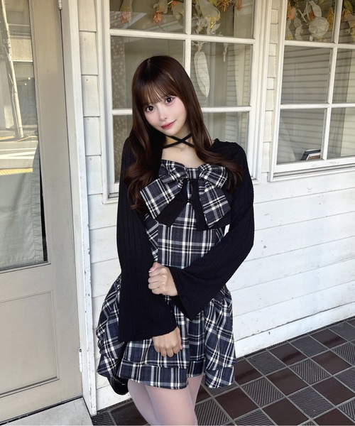 one way（ワンウェイ）の「リボンアンサンブルワンピース（ワンピース・レディース・ブラウン系その他/ブラック系その他/グレー/ベージュ系その他/ホワイト系その他/ライトブラウン・FREE）」の8枚目の写真