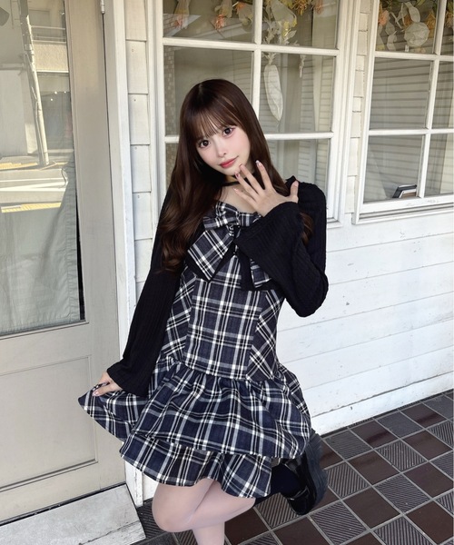 one way（ワンウェイ）の「リボンアンサンブルワンピース（ワンピース・レディース・ブラウン系その他/ブラック系その他/グレー/ベージュ系その他/ホワイト系その他/ライトブラウン・FREE）」の10枚目の写真