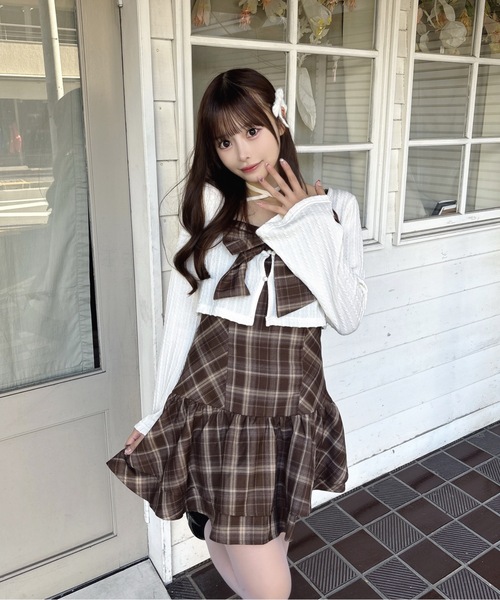 one way（ワンウェイ）の「リボンアンサンブルワンピース（ワンピース・レディース・ブラウン系その他/ブラック系その他/グレー/ベージュ系その他/ホワイト系その他/ライトブラウン・FREE）」の21枚目の写真