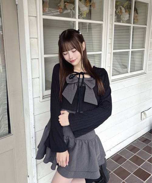 one way（ワンウェイ）の「リボンアンサンブルワンピース（ワンピース・レディース・ブラウン系その他/ブラック系その他/グレー/ベージュ系その他/ホワイト系その他/ライトブラウン・FREE）」の15枚目の写真