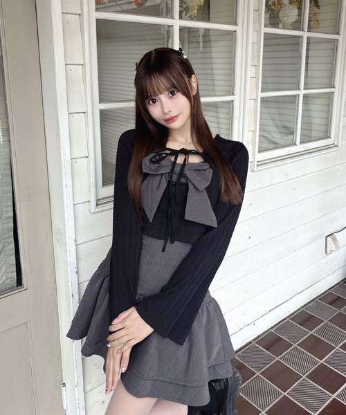 one way（ワンウェイ）の「リボンアンサンブルワンピース（ワンピース・レディース・ブラウン系その他/ブラック系その他/グレー/ベージュ系その他/ホワイト系その他/ライトブラウン・FREE）」の16枚目の写真