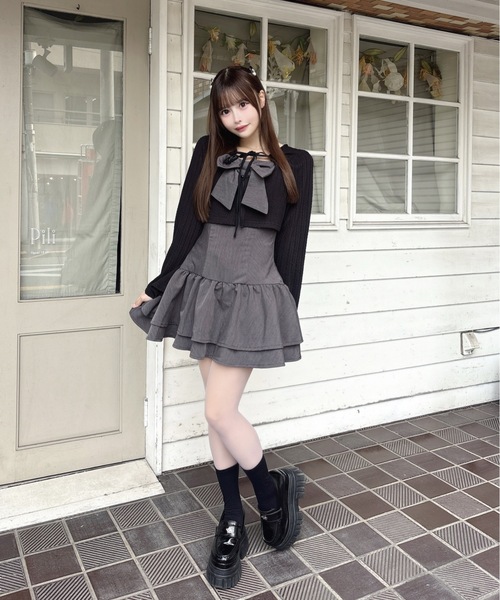 one way（ワンウェイ）の「リボンアンサンブルワンピース（ワンピース・レディース・ブラウン系その他/ブラック系その他/グレー/ベージュ系その他/ホワイト系その他/ライトブラウン・FREE）」の18枚目の写真