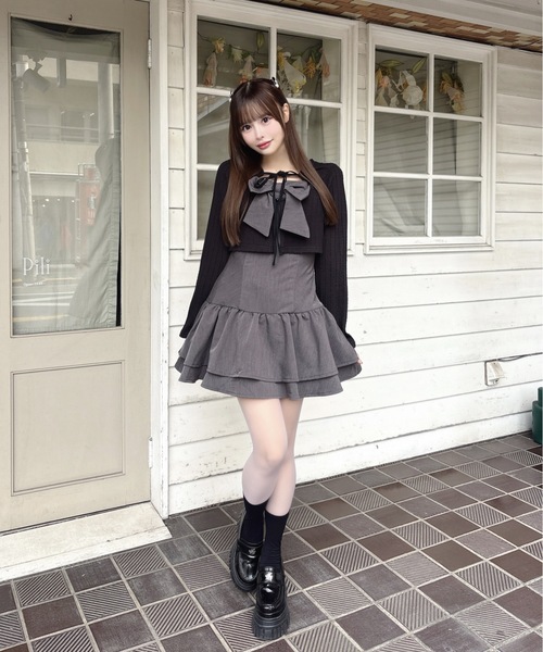 one way（ワンウェイ）の「リボンアンサンブルワンピース（ワンピース・レディース・ブラウン系その他/ブラック系その他/グレー/ベージュ系その他/ホワイト系その他/ライトブラウン・FREE）」の19枚目の写真