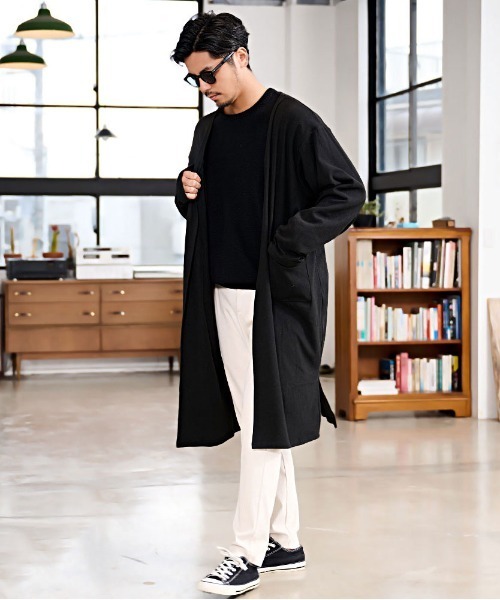 CavariA(キャバリア)の「『CavariA/キャバリア』ウールライクロングカーディガン(カーディガン/ボレロ・メンズ・ブラック/ブラウン/ブルー・M/L)」の8枚目の写真