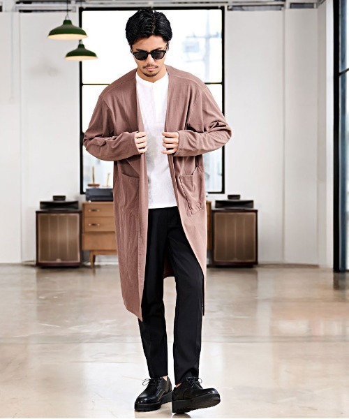 CavariA(キャバリア)の「『CavariA/キャバリア』ウールライクロングカーディガン(カーディガン/ボレロ・メンズ・ブラック/ブラウン/ブルー・M/L)」の10枚目の写真