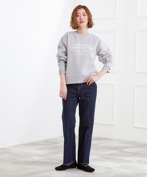 grove（グローブ）の「プレッピーロゴ裏起毛スウェット（スウェット・レディース・グレー/オフホワイト/ネイビー・01/02/03/04/05）」の10枚目の写真