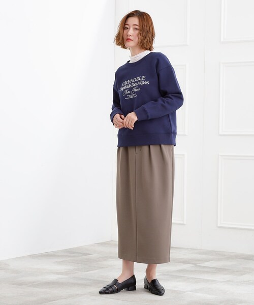 grove（グローブ）の「プレッピーロゴ裏起毛スウェット（スウェット・レディース・グレー/オフホワイト/ネイビー・01/02/03/04/05）」の14枚目の写真