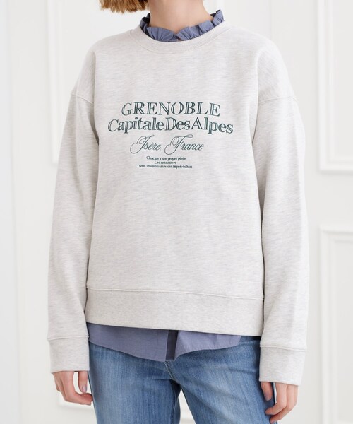 grove（グローブ）の「プレッピーロゴ裏起毛スウェット（スウェット・レディース・グレー/オフホワイト/ネイビー・01/02/03/04/05）」の16枚目の写真