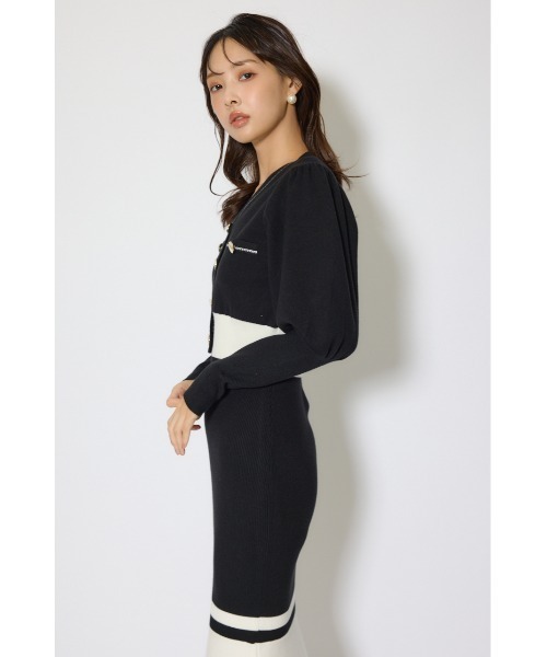 rienda(リエンダ)の「バイカラーカーデセットニットワンピース 冬服 春服(ワンピース・レディース・ブラウン/ライトブルー/ブラック・FREE)」の10枚目の写真