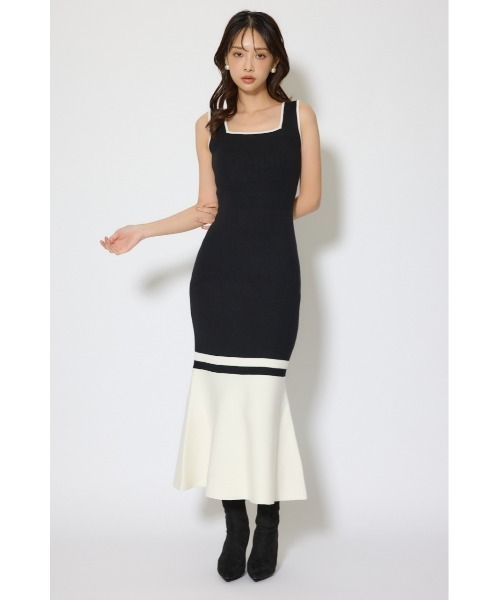rienda(リエンダ)の「バイカラーカーデセットニットワンピース 冬服 春服(ワンピース・レディース・ブラウン/ライトブルー/ブラック・FREE)」の11枚目の写真