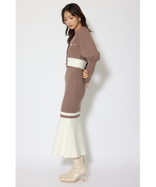 rienda(リエンダ)の「バイカラーカーデセットニットワンピース 冬服 春服(ワンピース・レディース・ブラウン/ライトブルー/ブラック・FREE)」の16枚目の写真