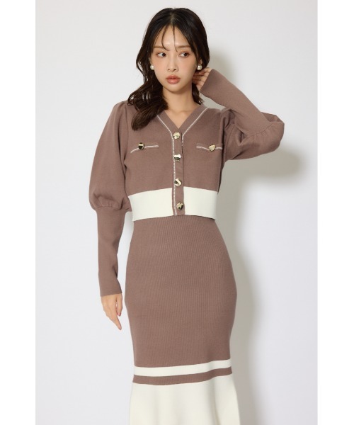 rienda(リエンダ)の「バイカラーカーデセットニットワンピース 冬服 春服(ワンピース・レディース・ブラウン/ライトブルー/ブラック・FREE)」の18枚目の写真
