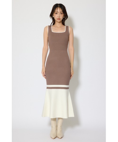 rienda(リエンダ)の「バイカラーカーデセットニットワンピース 冬服 春服(ワンピース・レディース・ブラウン/ライトブルー/ブラック・FREE)」の22枚目の写真