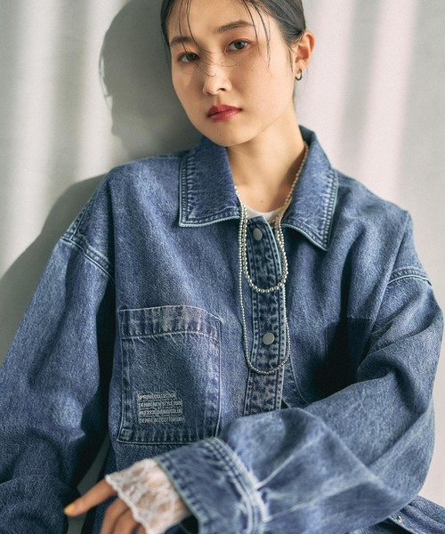 LEPSIM（レプシィム）の「刺繍BIGデニムシャツ 629846（シャツ