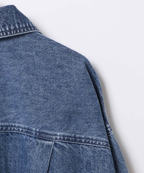 LEPSIM（レプシィム）の「刺繍BIGデニムシャツ　629846（シャツ/ブラウス・レディース・ライトベージュ/ブルー/ライトブルー/ダークカーキ/ピンク・FREE）」の14枚目の写真