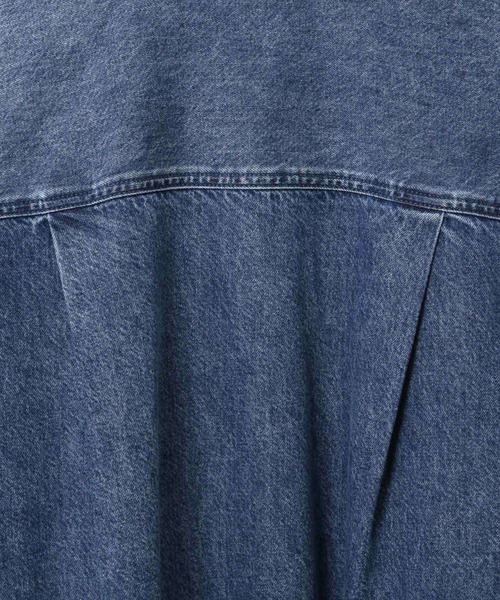 LEPSIM（レプシィム）の「刺繍BIGデニムシャツ　629846（シャツ/ブラウス・レディース・ライトベージュ/ブルー/ライトブルー/ダークカーキ/ピンク・FREE）」の16枚目の写真