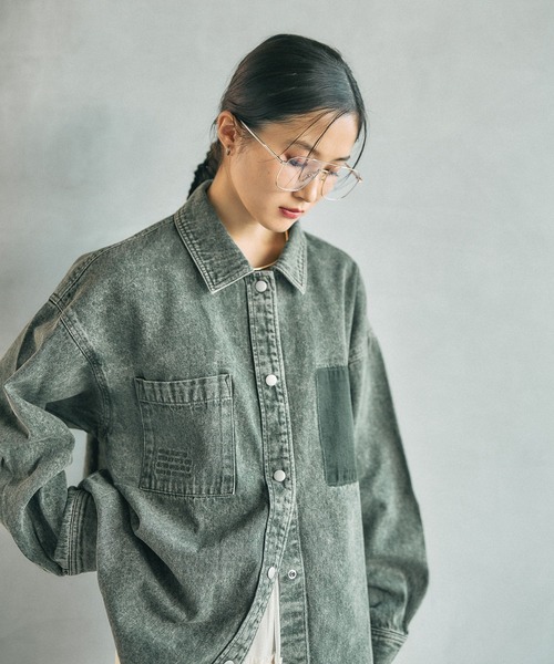 刺繍BIGデニムシャツ 629846（シャツ/ブラウス）｜LEPSIM（レプシィム