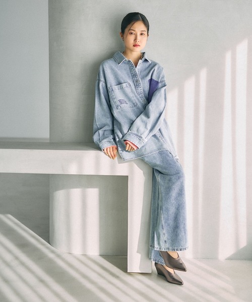 刺繍BIGデニムシャツ 629846（シャツ/ブラウス）｜LEPSIM（レプシィム