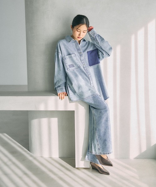 刺繍BIGデニムシャツ 629846（シャツ/ブラウス）｜LEPSIM（レプシィム