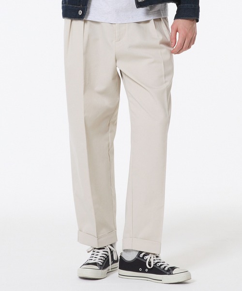 coca（coca）（コカ）の「ソフトツイルタックテーパードパンツ（その他パンツ・メンズ・ブラック/ライトグレー・L/M/XL）」の2枚目の写真