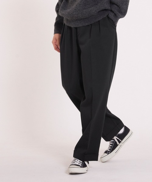 coca（coca）（コカ）の「ソフトツイルタックテーパードパンツ（その他パンツ・メンズ・ブラック/ライトグレー・L/M/XL）」の3枚目の写真