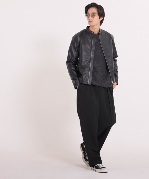 coca（coca）（コカ）の「ソフトツイルタックテーパードパンツ（その他パンツ・メンズ・ブラック/ライトグレー・L/M/XL）」の6枚目の写真