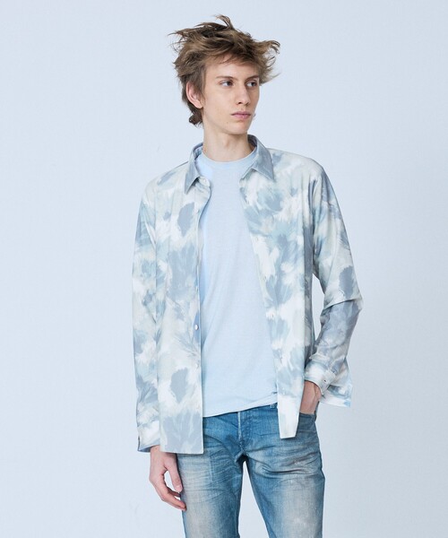 5351 POUR LES HOMMES(ゴーサンゴーイチプールオム)の「【フラワー柄】長袖 プリント シャツ(シャツ/ブラウス・メンズ・グリーン/ブラック・44/46/48/50)」の13枚目の写真