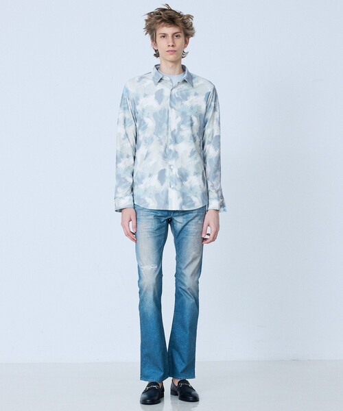 5351 POUR LES HOMMES(ゴーサンゴーイチプールオム)の「【フラワー柄】長袖 プリント シャツ(シャツ/ブラウス・メンズ・グリーン/ブラック・44/46/48/50)」の4枚目の写真