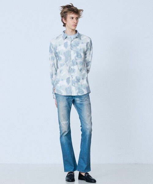 5351 POUR LES HOMMES(ゴーサンゴーイチプールオム)の「【フラワー柄】長袖 プリント シャツ(シャツ/ブラウス・メンズ・グリーン/ブラック・44/46/48/50)」の5枚目の写真