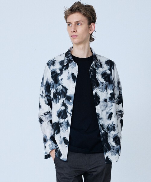 5351 POUR LES HOMMES(ゴーサンゴーイチプールオム)の「【フラワー柄】長袖 プリント シャツ(シャツ/ブラウス・メンズ・グリーン/ブラック・44/46/48/50)」の7枚目の写真