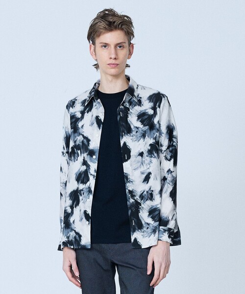 5351 POUR LES HOMMES(ゴーサンゴーイチプールオム)の「【フラワー柄】長袖 プリント シャツ(シャツ/ブラウス・メンズ・グリーン/ブラック・44/46/48/50)」の8枚目の写真