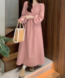 パフスリーブ」に該当するワンピース（ピンク/桃色系）ファッション