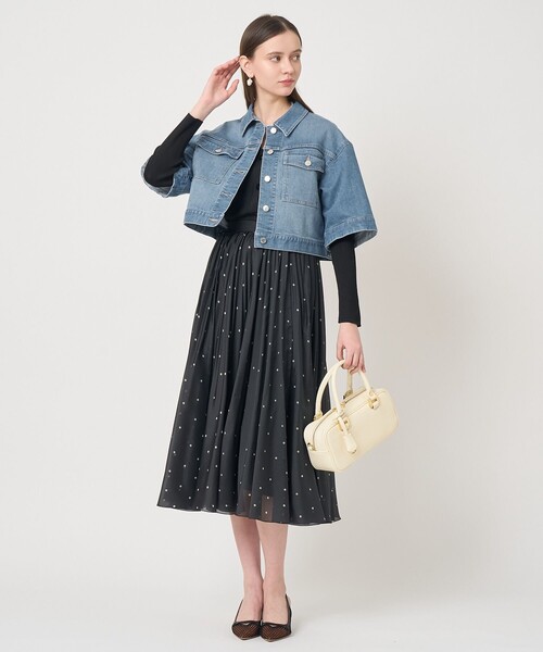 ANAYI(アナイ)の「ストレッチデニムハーフスリーブ ジャケット(デニムジャケット・レディース・ホワイト/ブルー・38/36/34)」の7枚目の写真